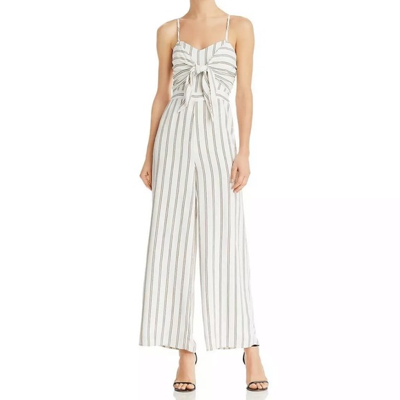 J.O.A. Pants - NWT J.O.A White Striped Jumpsuit